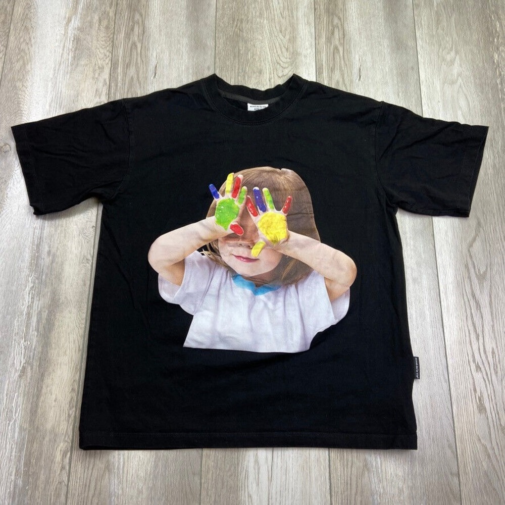 Acme De La Vie ADLV Shirt Size 1 Large Black Loose Baby Face Donuts Glasses